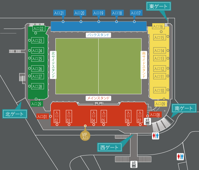 北九州スタジアム　座席案内図